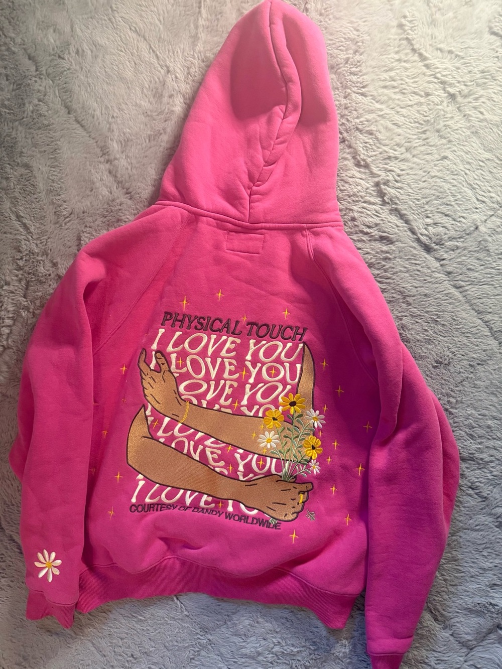 “Physical Touch” Oversized Lux Hoodie in Hot Pink